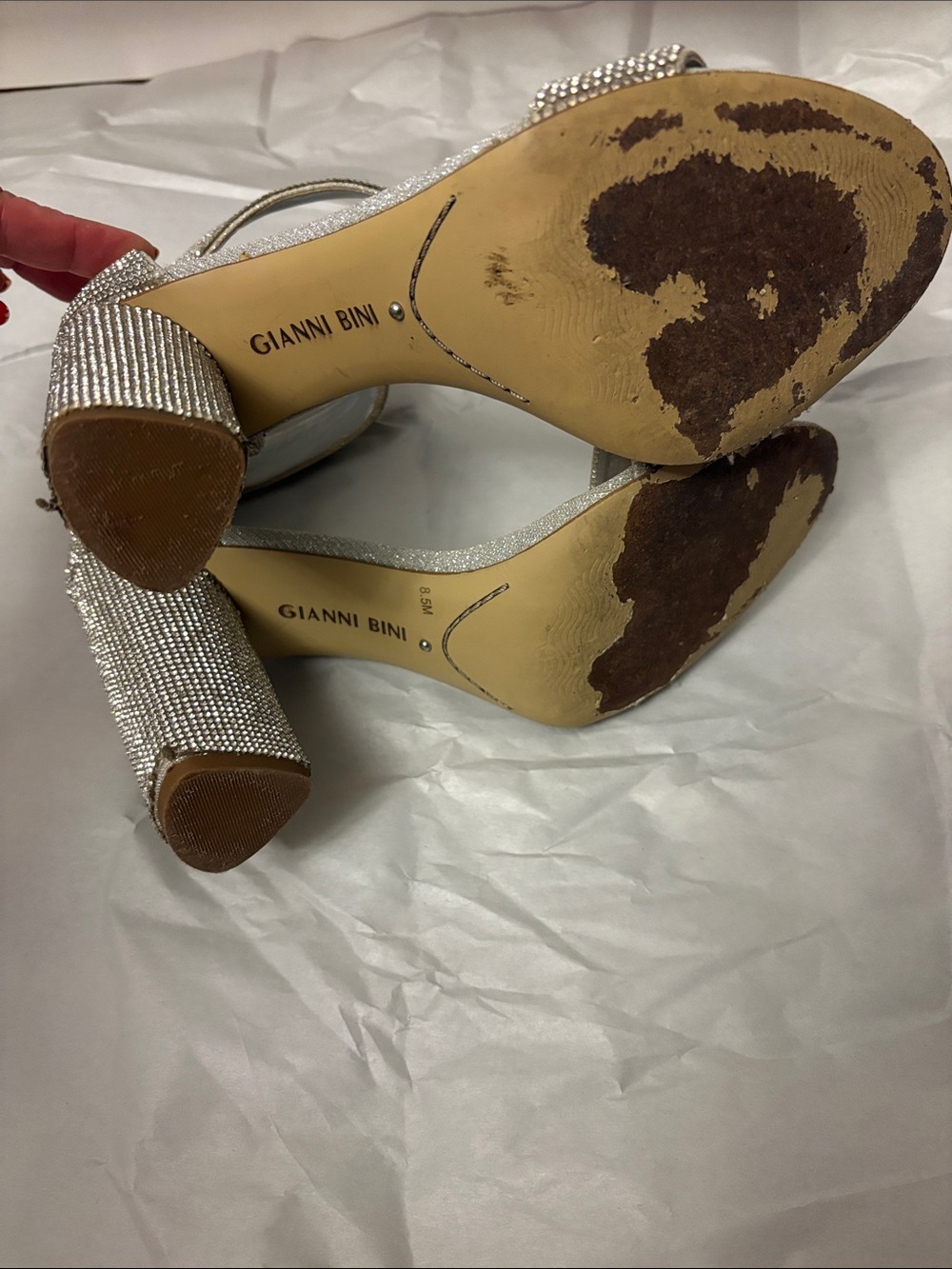 Gianni Bini Ronilynn Bling Jewel Embellished Dress Sandals - Picture 5 of 12